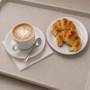 Café con leche con 2 medialunas